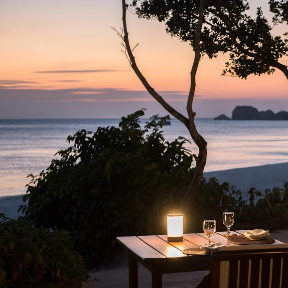 Amanpulo, Philippines- Dining, The restaurant, dinner, Beach, View