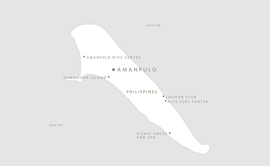 Aman map, Amanpulo, Getting here